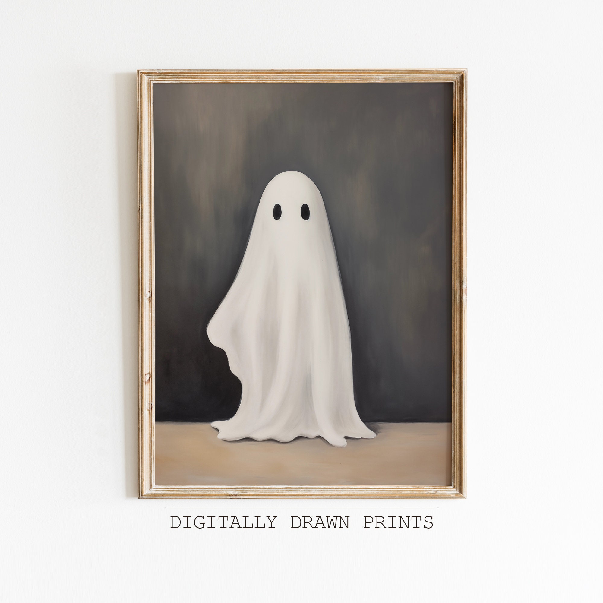 Vintage Ghost Print, Spooky Printable Wall Art, Halloween Print, Dark ...