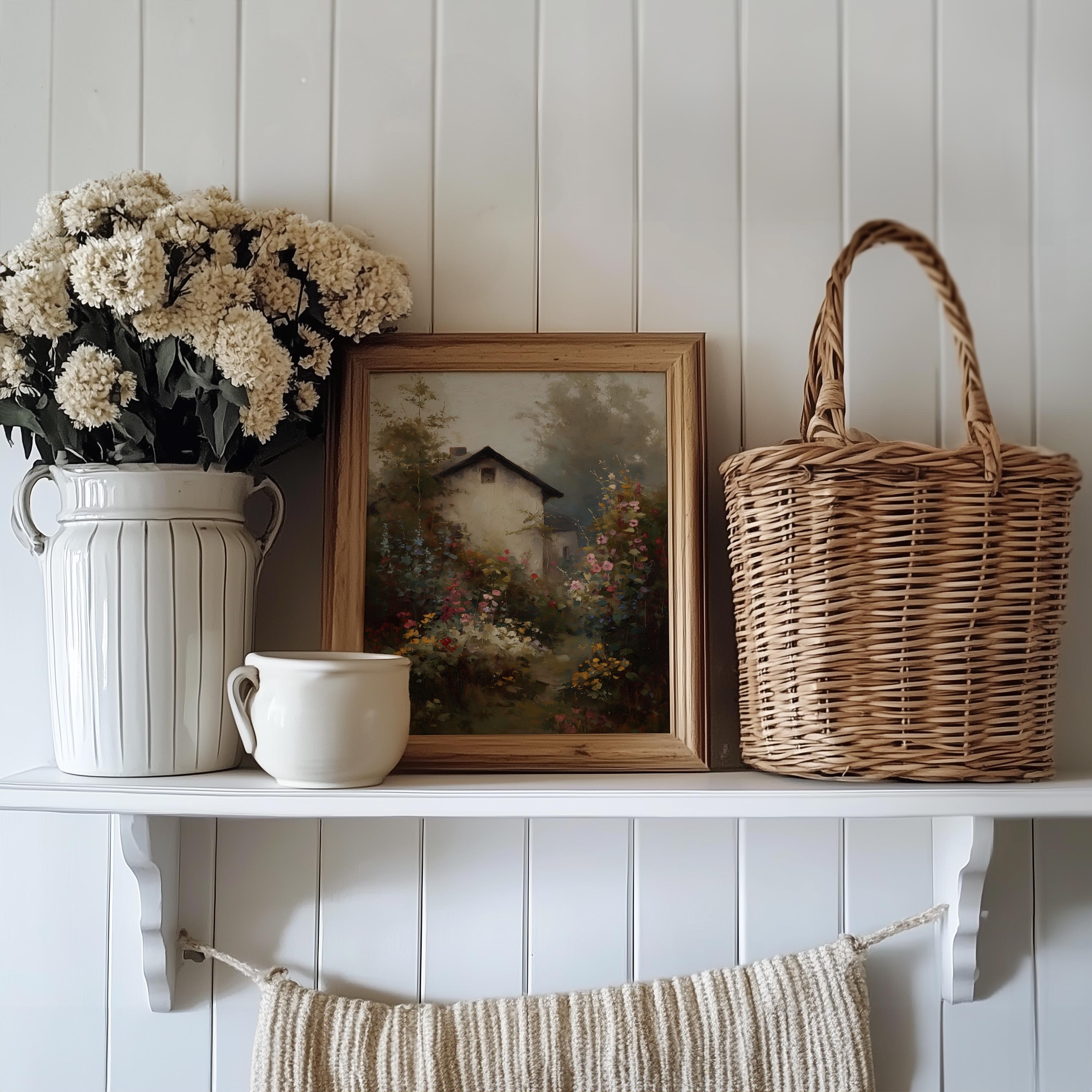 Printable Cottage Garden Wall Art, Vintage Spring Landscape Print ...