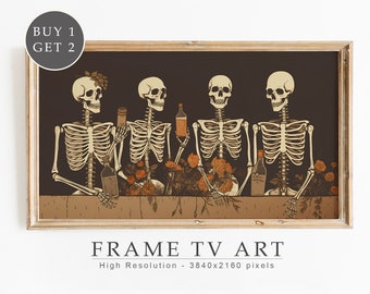 Halloween Samsung Frame TV Art, Funny Skeletons, Fall Art, Bar Art, Modern Halloween, Digital Download, Instant Download