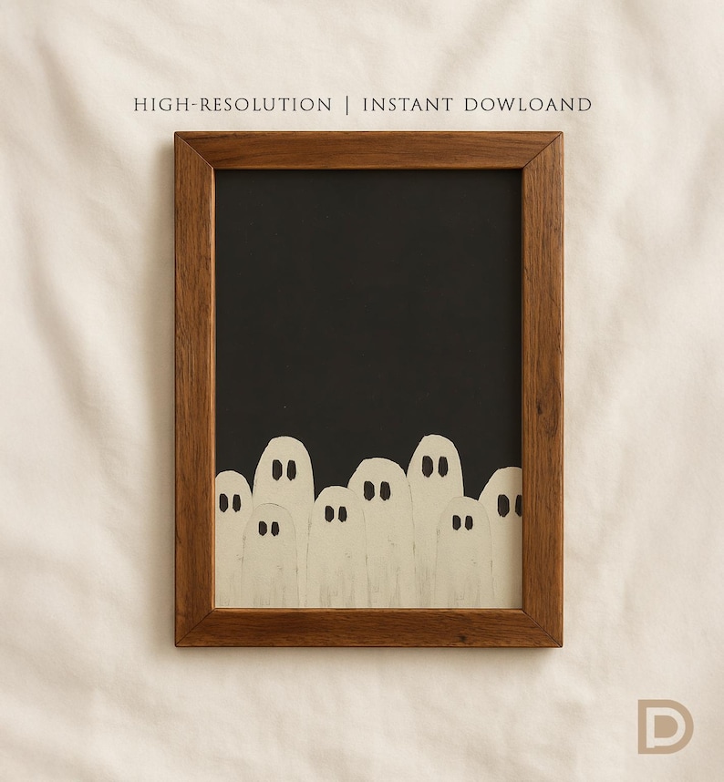 Vintage Halloween Ghost Print, Spooky Kids Room Decor (digital Download ...