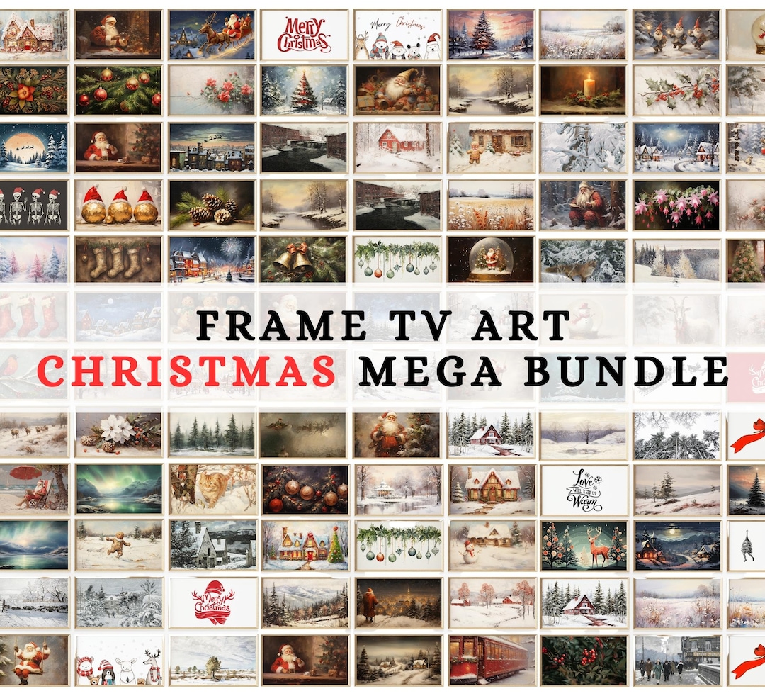 Christmas BUNDLE Frame TV Art, 125 Artworks Included, Santa Claus Tv