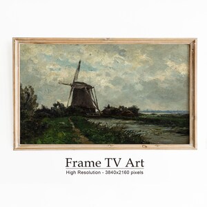 Summer Samsung Frame TV Art, Moody Landscape Field Painting for Frame TV, Summer Cottagecore Decor, Vintage Oil Painting, Digital Download