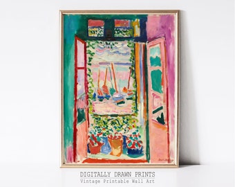 Henri Matisse, Open Window, Modern Painting, Eclectic Abstract Art Print, Printable Wall Art, Colorful Poster Print, Digital Download