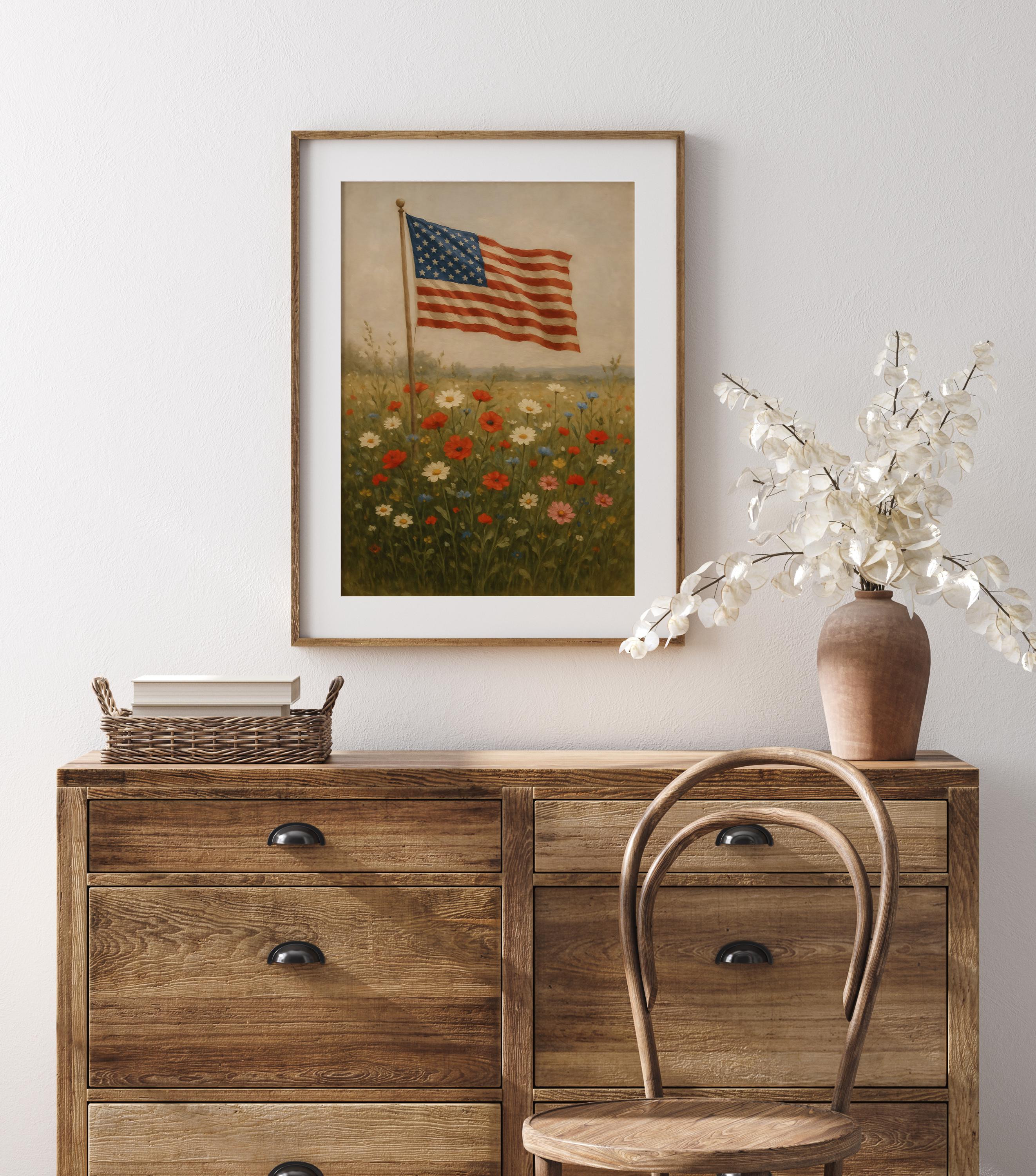 Vintage 4th of July Prints, Neutral Americana Gallery Wall Art (digital ...