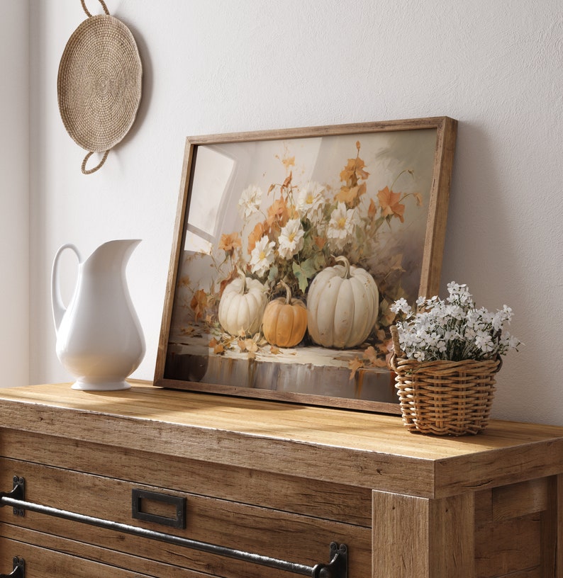Fall Wall Decor Printable Still Life Painting, Thanksgiving Rustic Fall ...