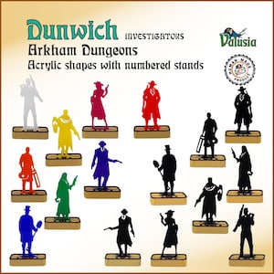 Dunwich - Investigator shapes for roleplaying and board games like Call of Cthulhu