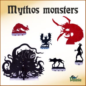 Lovecraft MYTHOS MONSTERS - Call of Cthulhu acrylic shapes in 32mm scale for roleplaying and board games