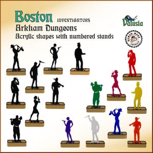 Boston - Investigator shapes for roleplaying and board games like Call of Cthulhu