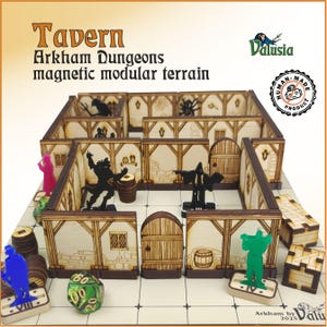 TAVERN (Arkham Dungeons) - Magnetic Modular Terrain for Tabletop Ropleplaying Games - Call of Cthulhu, Dungeons and Dragons, Pathfinder etc.