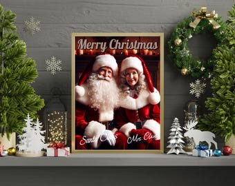 Santa & Mrs. Claus Christmas Portrait – 8.5x11 Glossy Art Print