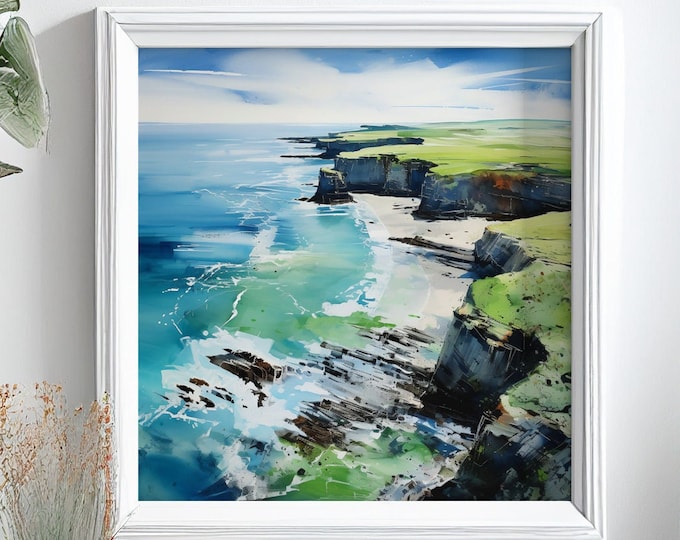 Pembrokeshire Landscape Watercolour Painting Large Wall Art Prints on Watercolour Paper or Canvas Extra Large Painting