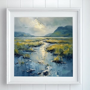 Donegal Coast Oil Painting Print: Abstract Irish Landscape (Digital Print)