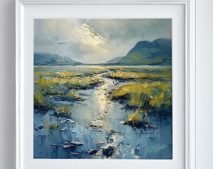 Oil Painting of Ireland, Donegal Landscape Print, Art Prints Donegal Ireland, Irish Landscape Prints, Abstract Oil Painting, Digital print