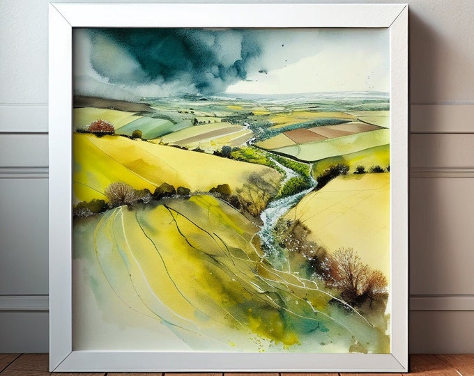 Abstract Landscape of the English Countryside - South Down National Park