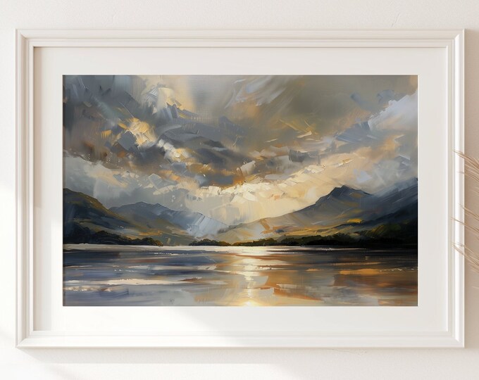 Lake District Painting - Print of the Lake district- Extra Large Fine Art Giclee Prints