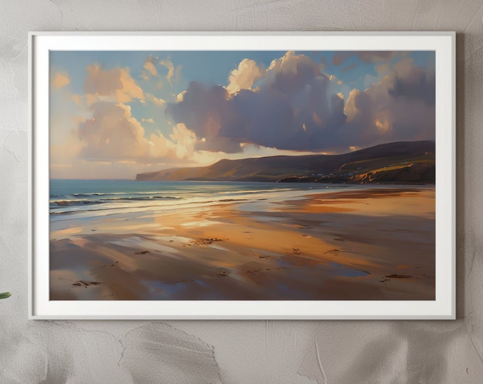 Donegal Ireland Landscape Painting  Print, Art Prints Ireland, Irish Landscape, Abstract Painting, Digital print