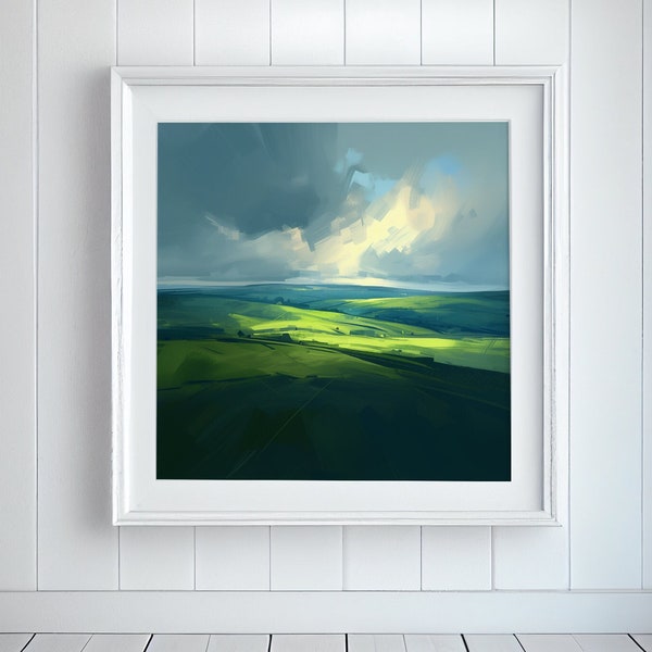 Southdowns Nationalpark Poster: Abstrakte Landschaft