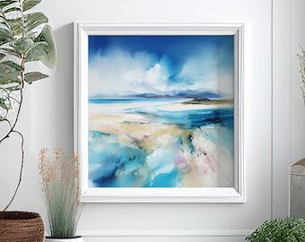 Scottish Landscape Print of the Luskentyre Sands, Isle of Harris Painting