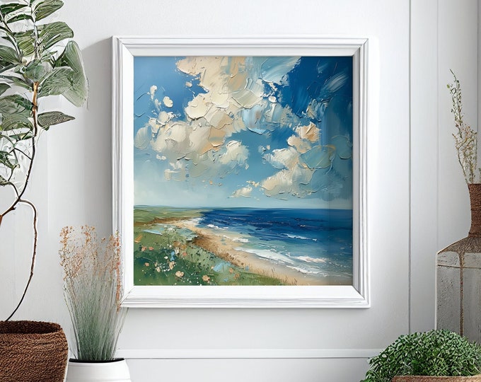 Donegal Coast Oil Painting Print: Abstract Irish Landscape on Watercolour Paper or Canvas