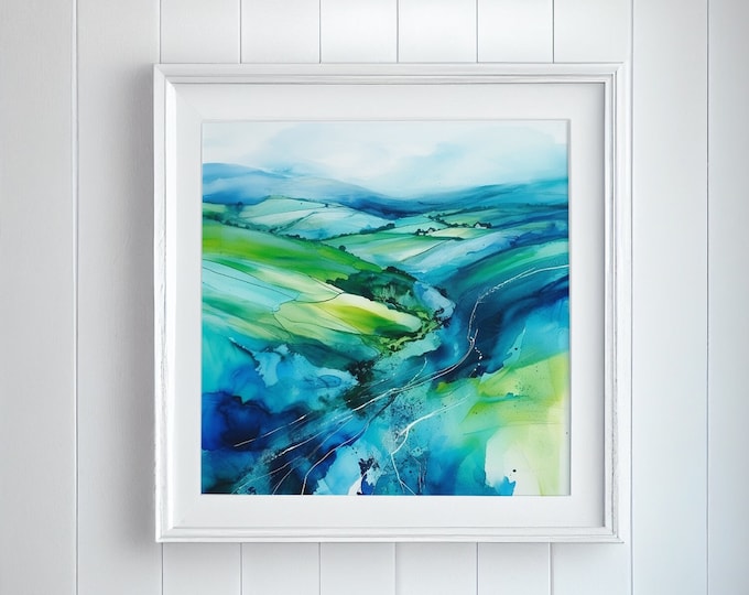 Southdowns Print - National Park Watercolour Landscape Art Print