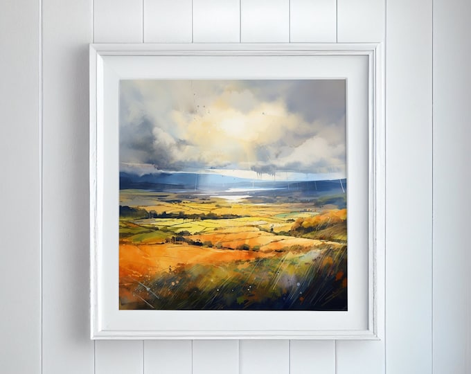 Southdowns watercolour print after a Storm - Print, Extra Large Prints.