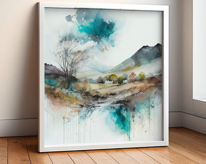Scottish Abstract Landscape Painting  -  Canvas and watercolour paper prints of the Cairngorms National Park