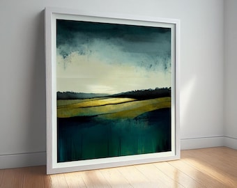 South Downs Wheat Field Abstract Landscape Print