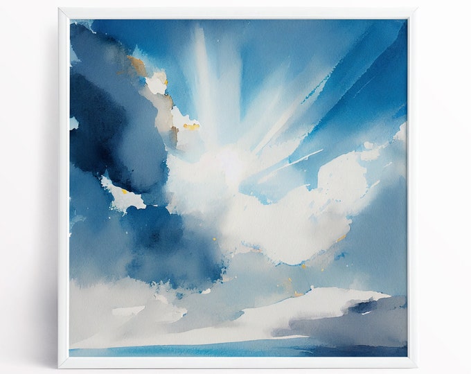 Skyscpae Abstract Landscape Seascape Print of the Cornwall Coastline