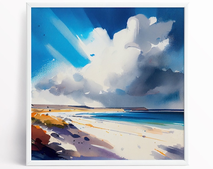 Cornwall Beach Abstract Landscape Seascape Print of the Cornish Coastline - Sandymouth