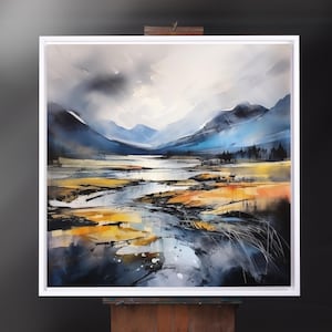 Scottish Highlands Landscape Painting: Abstract Highland Art Print
