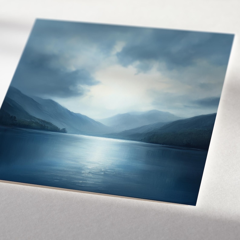 Derwent Water Abstract Landscape Painting of the Lake District High
