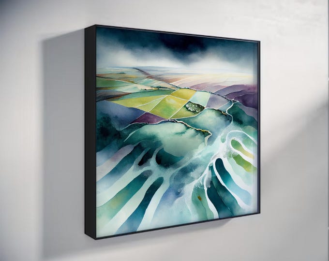 Southdowns Print - Abstract Landscape of the Southdowns