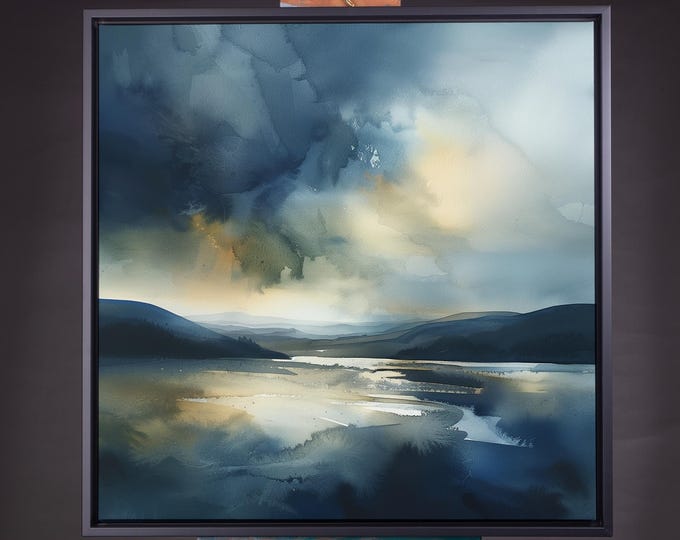Lake Windermere Lake District Landscape Watercolour Painting Large Prints and Canvases of the Lake District Extra Large Wall Art
