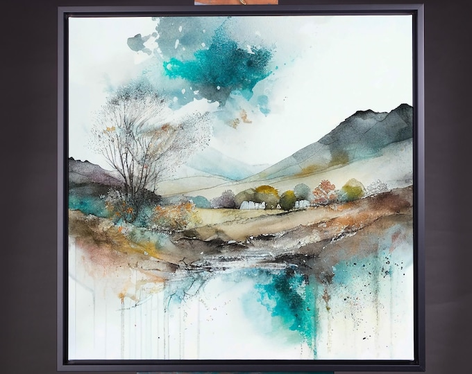 Scottish Abstract Landscape Painting  -  Canvas and watercolour paper prints of the Cairngorms National Park