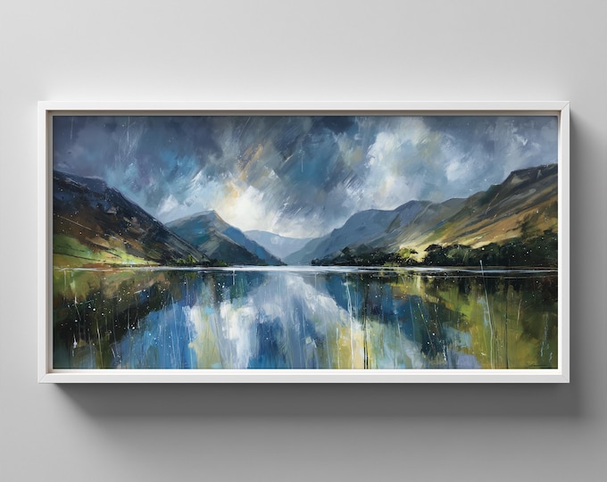 Lake District Landscape Painting:  Brothers Water Abstract Print of the Lake District National Park