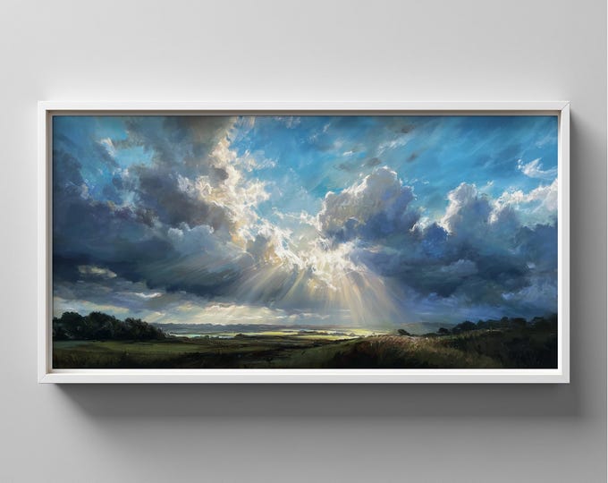 Skyscape Landscape Painting:  Abstract Print of the Sussex Countryside