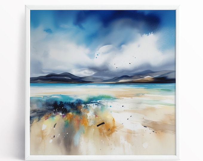 Scottish Landscape Painting of the Luskentyre Sands, Isle of Harris Scotland