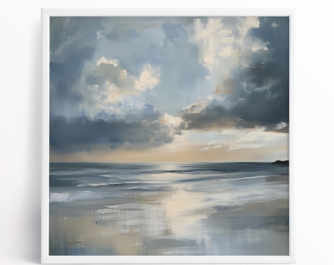Watergate Bay Beach Watercolor Print: Cornwall Seascape Art