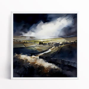 Yorkshire Dales Landscape Painting: National Park Watercolor Print