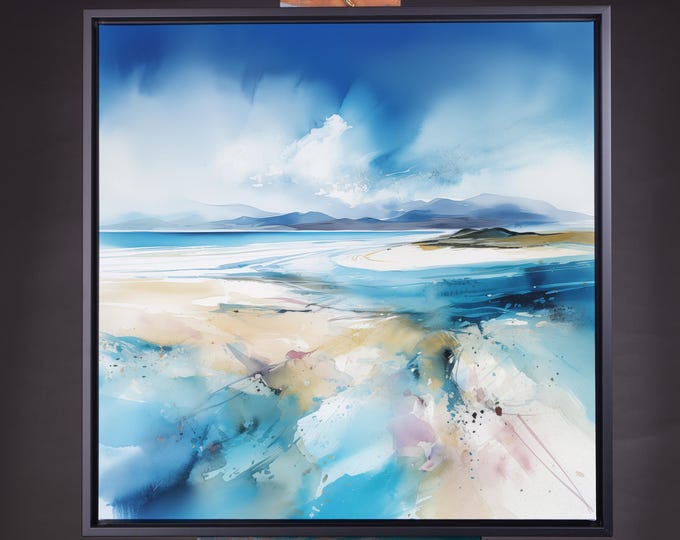 Abstract Scottish Landscape Painting of the Luskentyre Sands, Isle of Harris