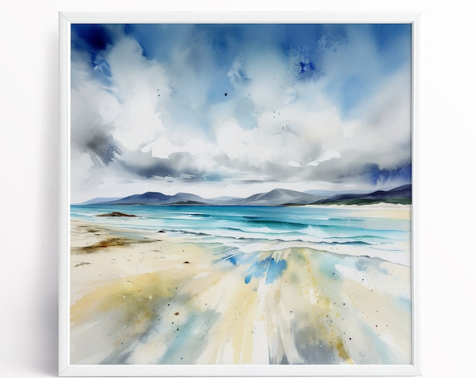 Abstract Scottish Landscape Painting of the Luskentyre Sands, Isle of Harris