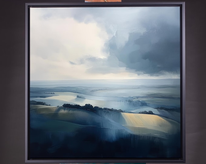 Landscape Painting of the South downs - High Quality Large Fine Art Prints and Canvases Abstract Landscape on Canvas or Watercolour Paper