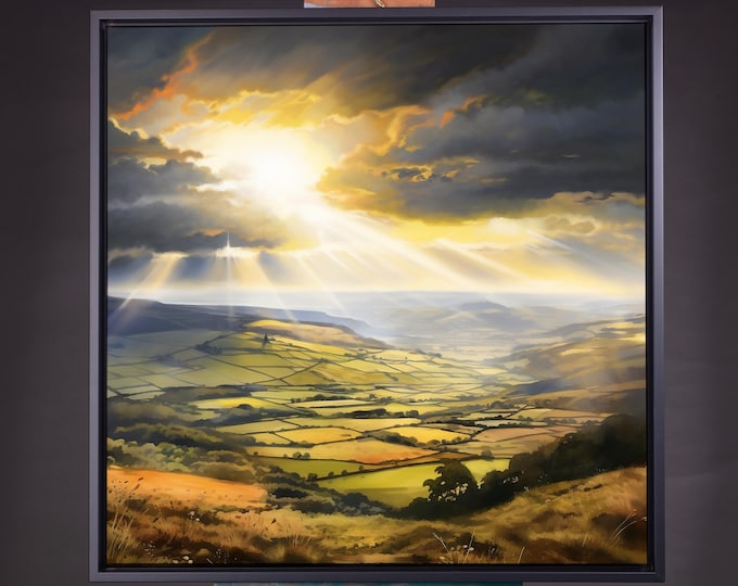 Landscape Watercolour Painting, Large Wall Art Prints, South Downs Countryside, Extra Large Painting