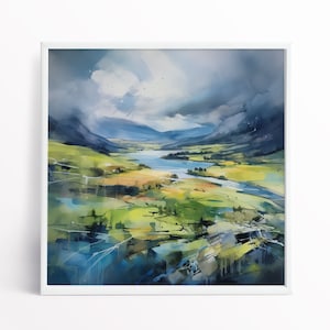 Scottish Highlands Giclee Print: Abstract Landscape Art