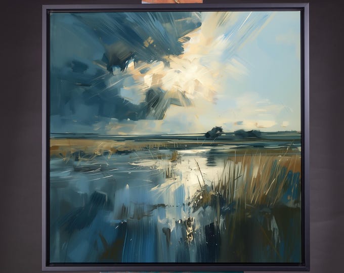 The Norfolk Broads - Abstract Landscape Oil Painting Print of the Norfolk Broads
