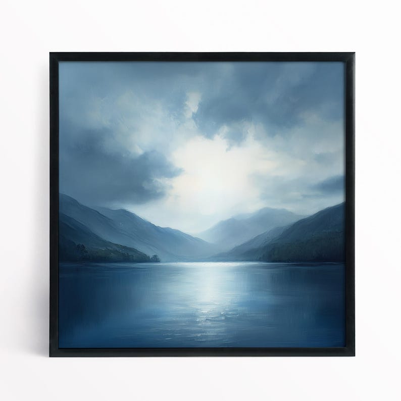 Derwent Water Abstract Landscape Painting of the Lake District High