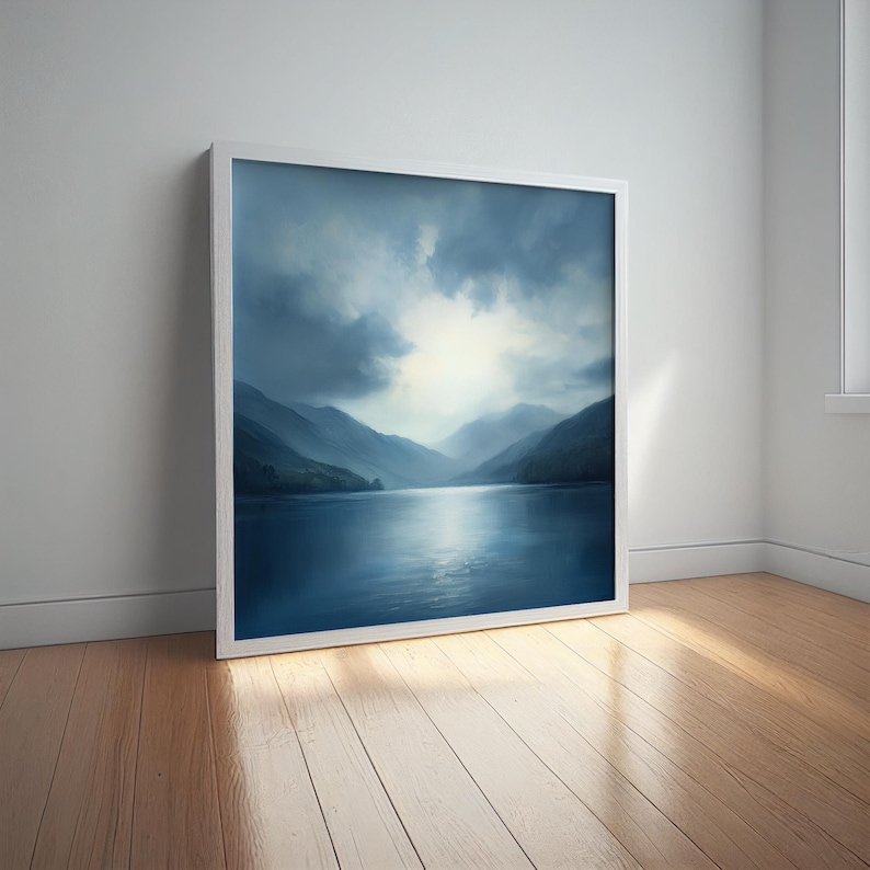 Derwent Water Abstract Landscape Painting of the Lake District High