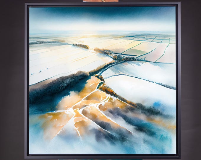 Sussex Abstract Landscape Canvas Prints Abstract Landscape Print and Framed Canvas of the South Downs