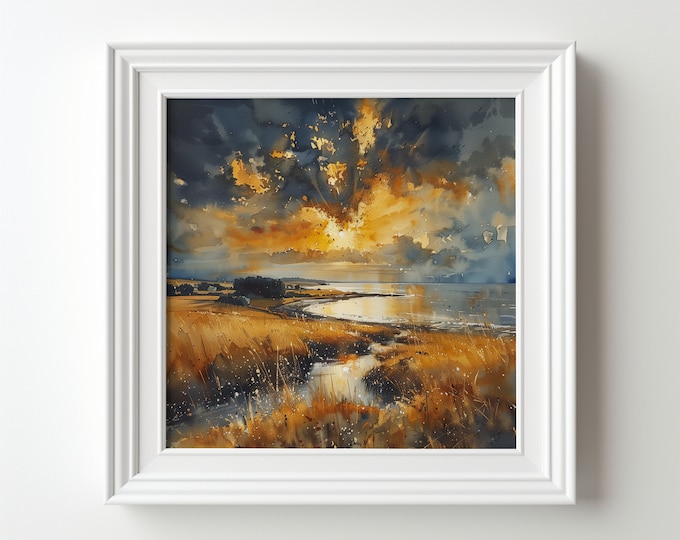 Donegal Coast Watercolor Landscape Art Print
