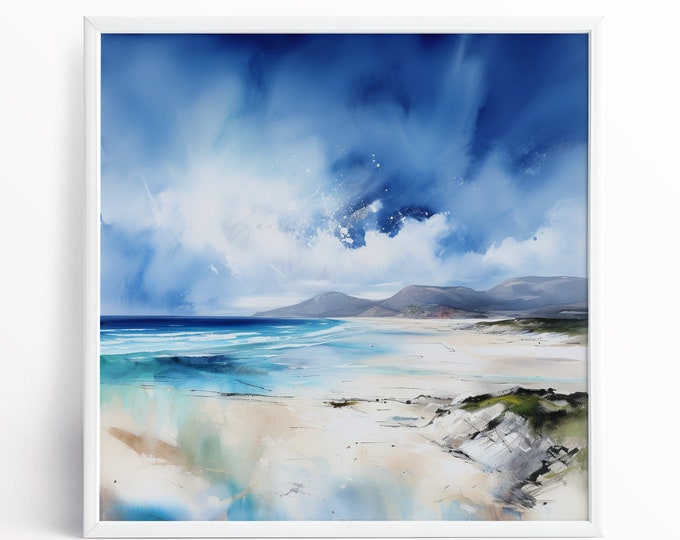 Scottish Landscape Painting of the Luskentyre Sands, Isle of Harris Scotland